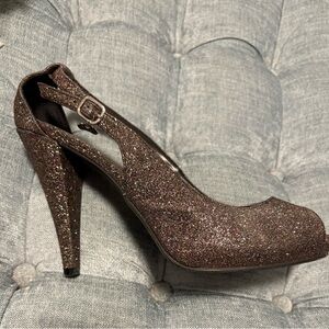 Fergalicious Iridescent multi colour sparkle heels